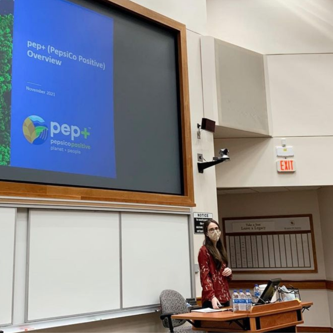 PepsiCo discussing their latest sustainability initiative, Pep+.