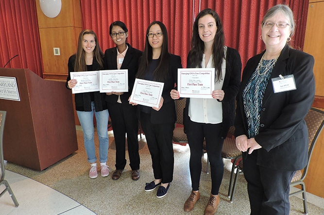 Susan White with students