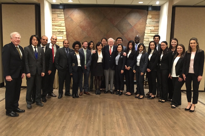 Students on a field trip to Warren Buffett's shareholder meeting