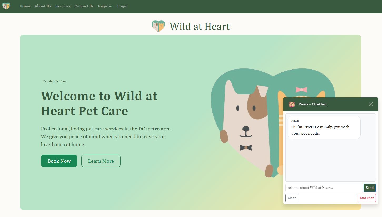 Wild at Heart dashboard
