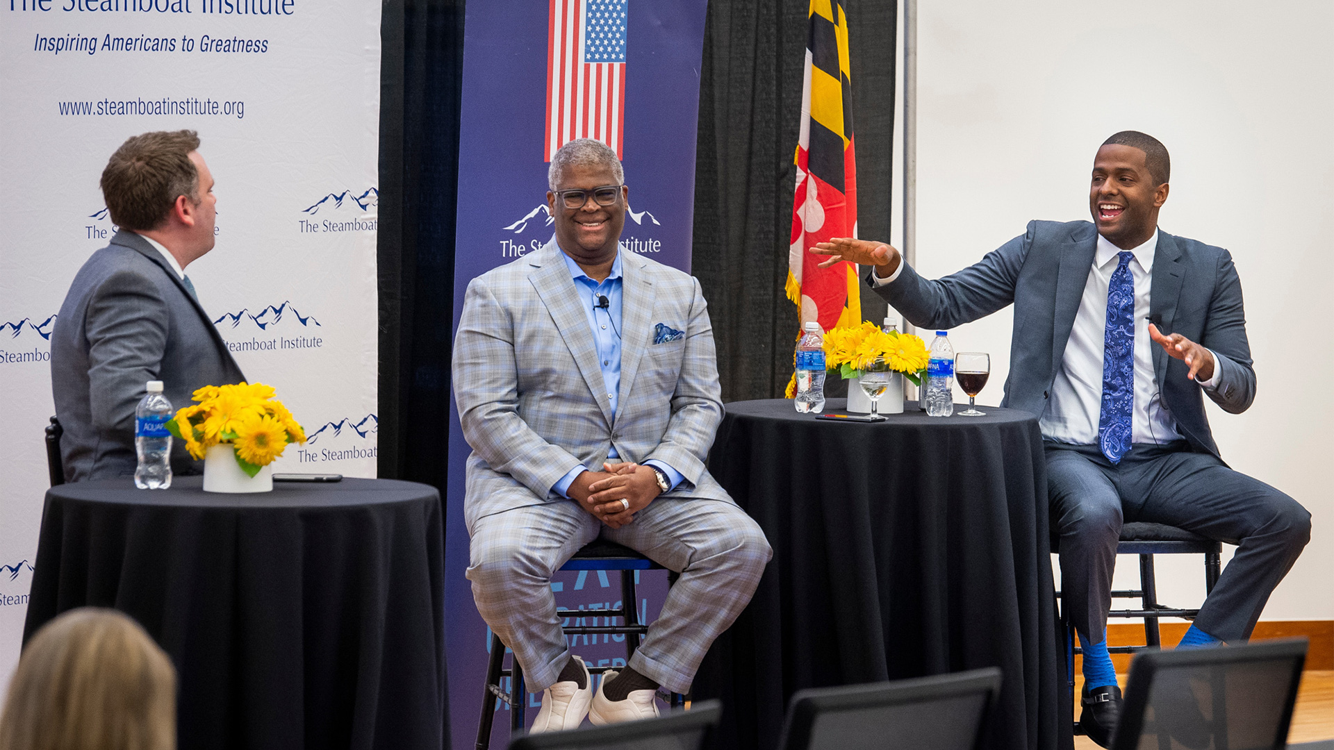 l-r: Tom Rogan, Charles Payne, Bakari Sellers