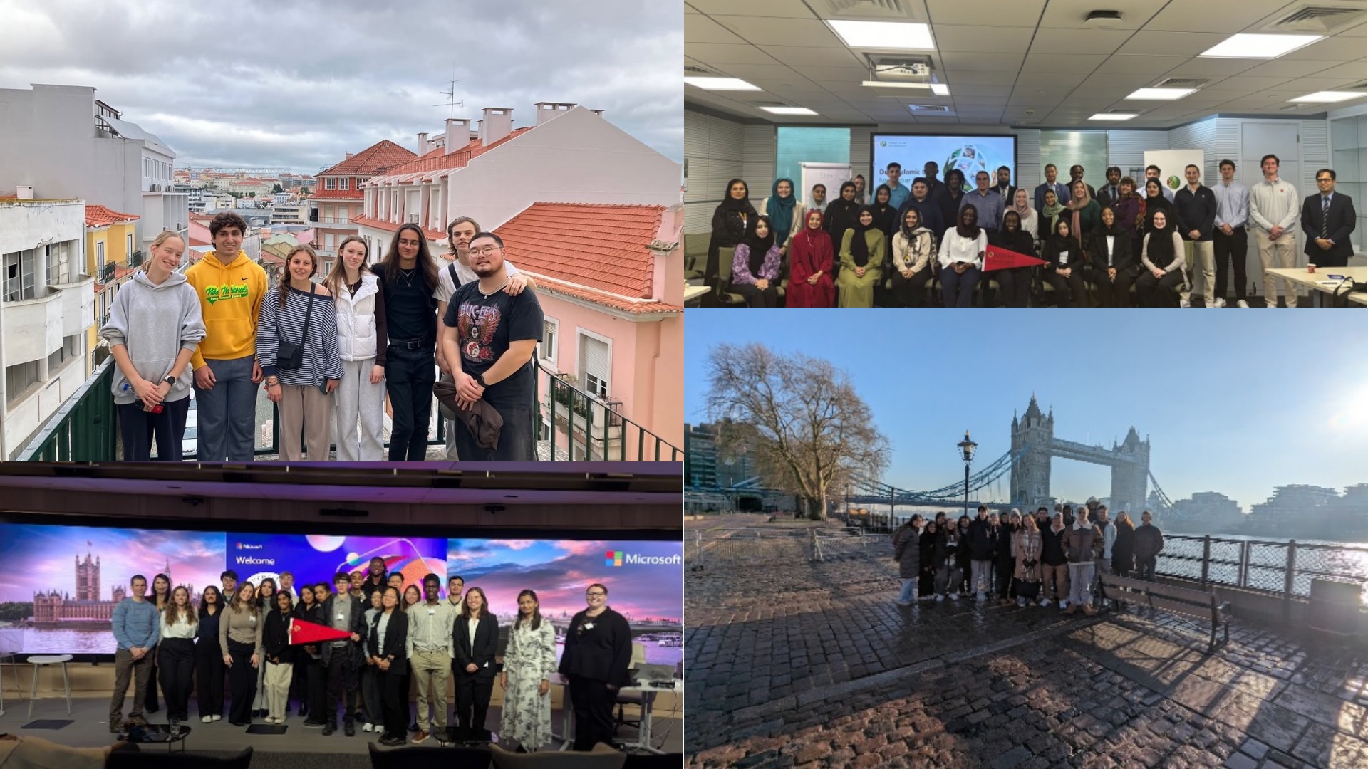 Photo collage of students in various study abroad programs.