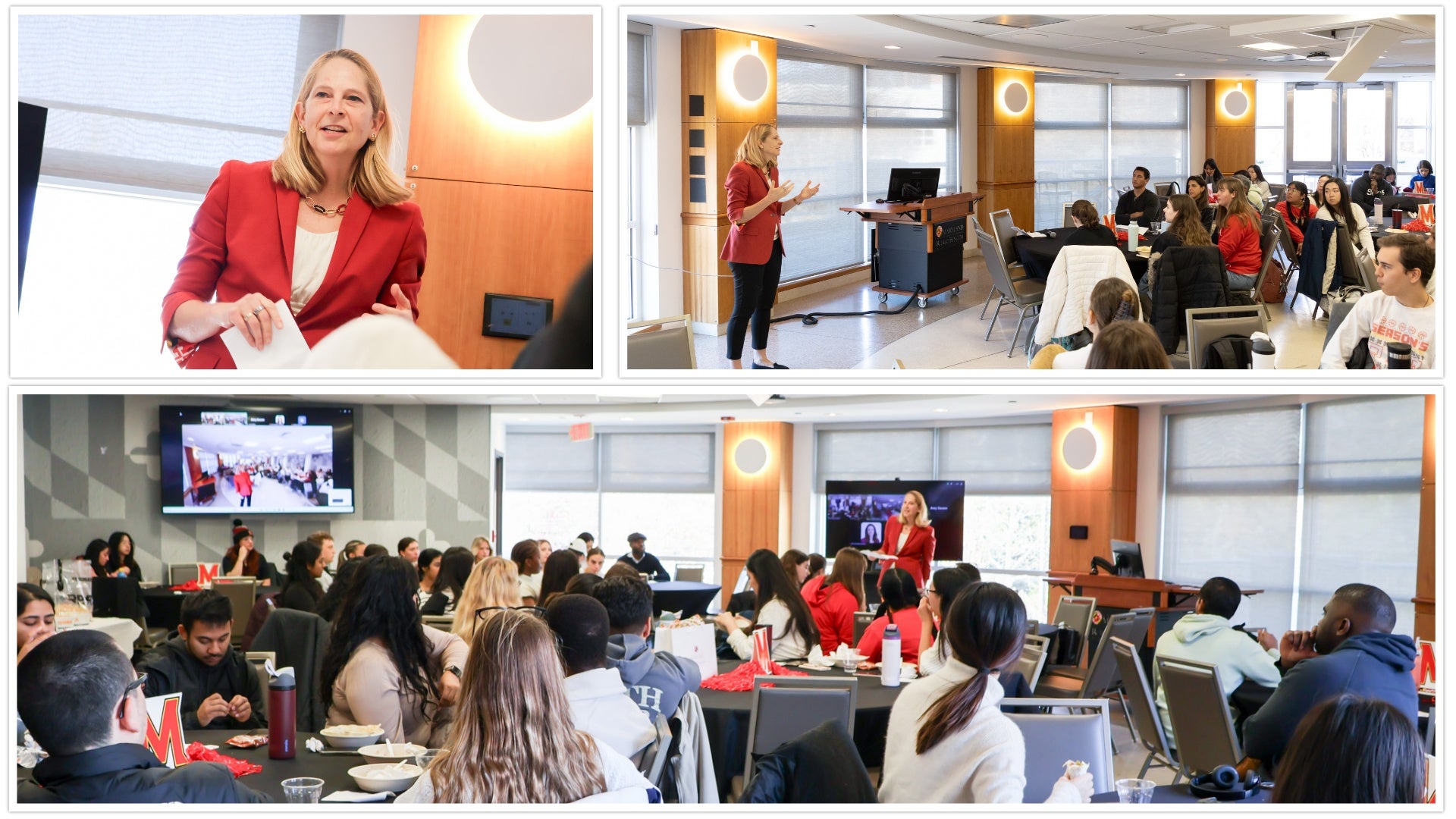 Coach Brenda Frese speaks to Smith School graduate students.
