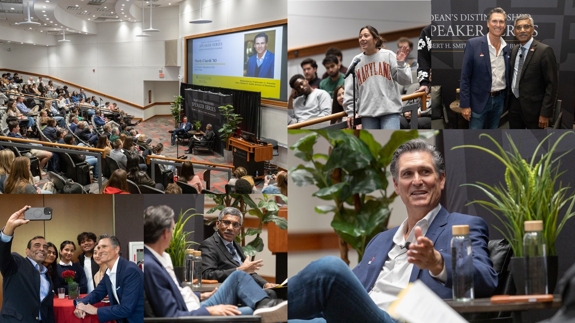 Mark Ciardi speaks with students at UMD Dean’s Distinguished Speaker Series event, including audience Q&A and onstage discussion.