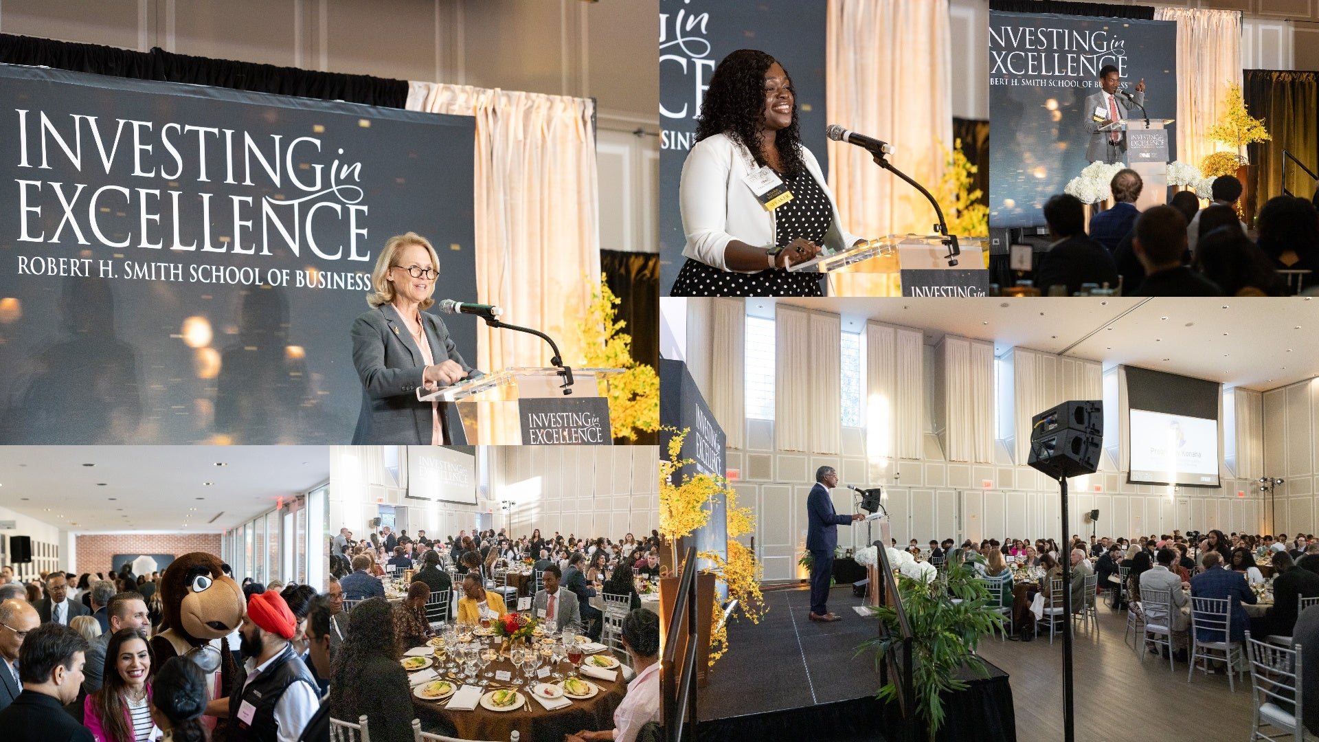 Speakers and attendees at the Smith School’s Investing in Excellence scholarship event.