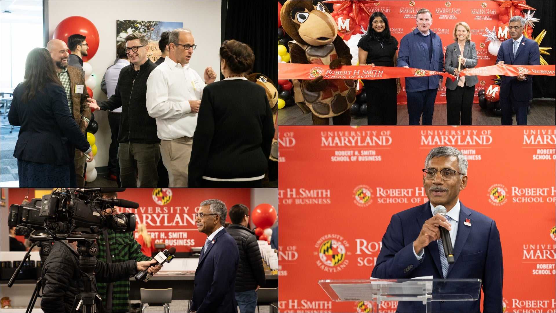 Ribbon-cutting and networking event celebrating University of Maryland Smith School’s new Baltimore campus, featuring speakers, attendees and media coverage.
