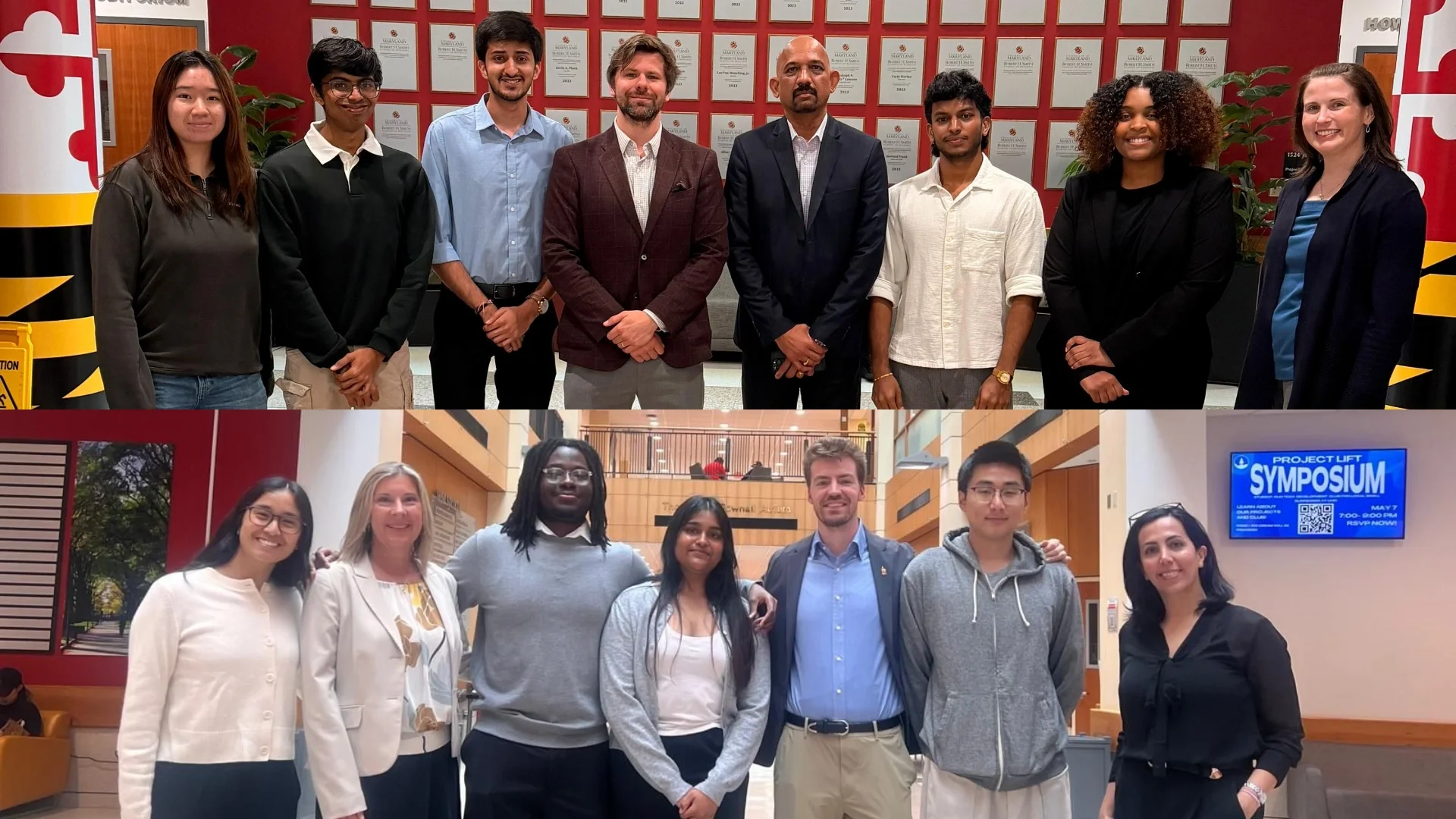 MSIS & AI student consulting teams pose with faculty and partner representatives during spring 2026 capstone projects focused on AI-enabled solutions for government agencies, nonprofits and industry organizations.