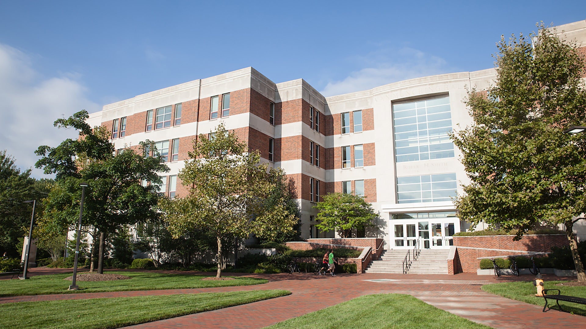 Exterior shot of Van Munching Hall, home of the Smith School.