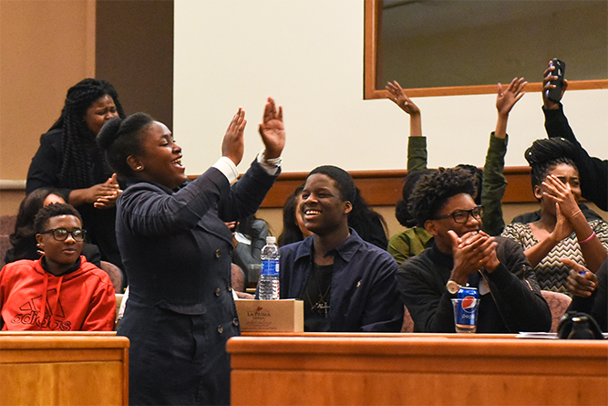 Students at the case competition