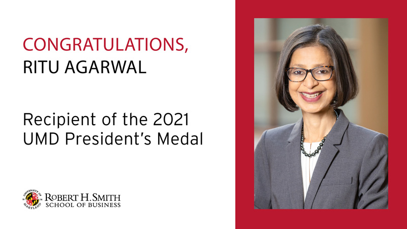 Ritu Agarwal To Receive UMD’s Highest Honor