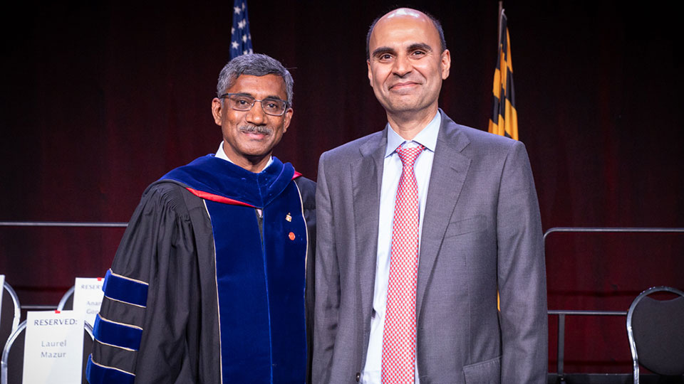Dean and graduate speaker